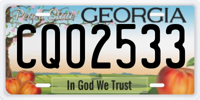GA license plate CQO2533