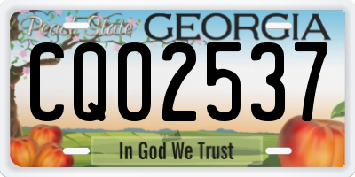 GA license plate CQO2537