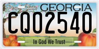 GA license plate CQO2540