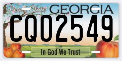 GA license plate CQO2549