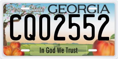 GA license plate CQO2552