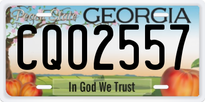 GA license plate CQO2557