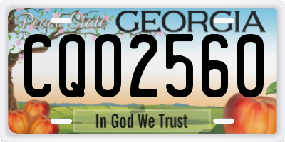 GA license plate CQO2560
