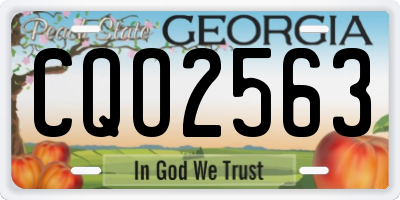 GA license plate CQO2563