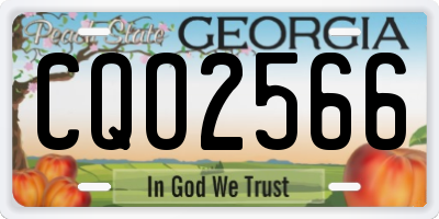 GA license plate CQO2566
