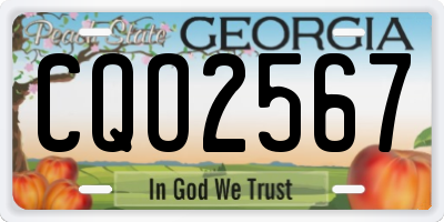 GA license plate CQO2567