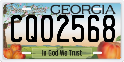 GA license plate CQO2568