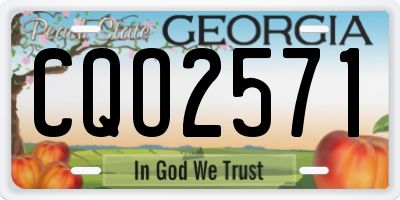 GA license plate CQO2571