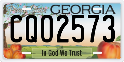 GA license plate CQO2573