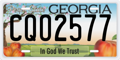 GA license plate CQO2577