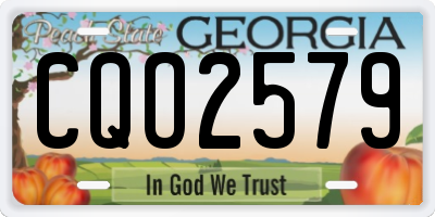 GA license plate CQO2579