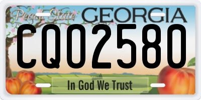 GA license plate CQO2580