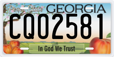 GA license plate CQO2581