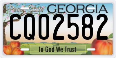 GA license plate CQO2582