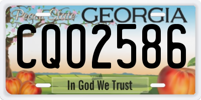 GA license plate CQO2586