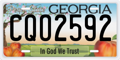GA license plate CQO2592