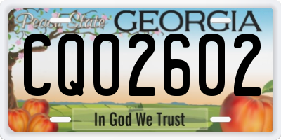 GA license plate CQO2602