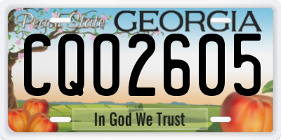 GA license plate CQO2605