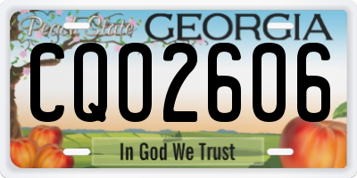 GA license plate CQO2606