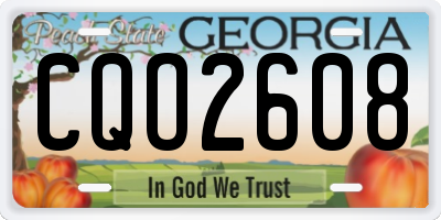 GA license plate CQO2608