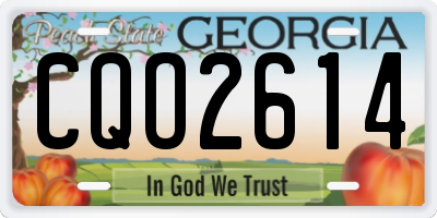 GA license plate CQO2614