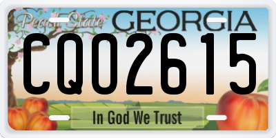 GA license plate CQO2615