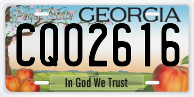 GA license plate CQO2616
