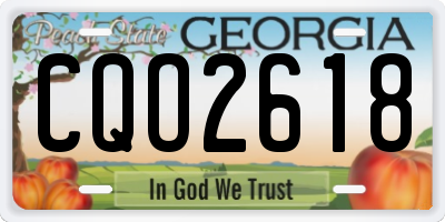 GA license plate CQO2618