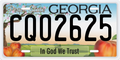 GA license plate CQO2625