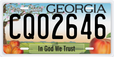 GA license plate CQO2646