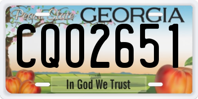 GA license plate CQO2651