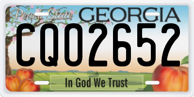 GA license plate CQO2652