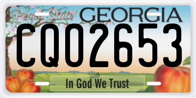 GA license plate CQO2653