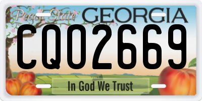 GA license plate CQO2669