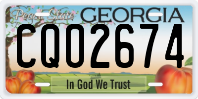 GA license plate CQO2674