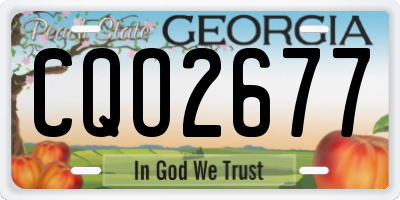 GA license plate CQO2677