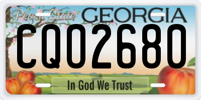 GA license plate CQO2680