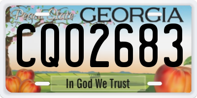 GA license plate CQO2683