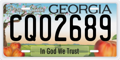 GA license plate CQO2689