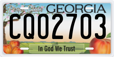 GA license plate CQO2703