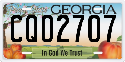 GA license plate CQO2707