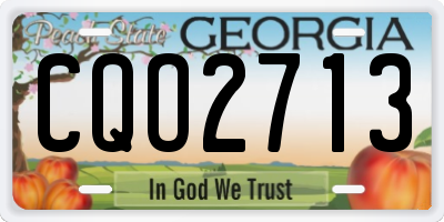 GA license plate CQO2713