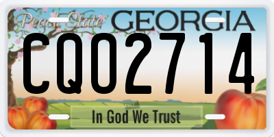 GA license plate CQO2714