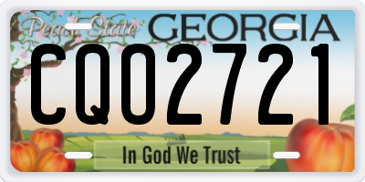 GA license plate CQO2721