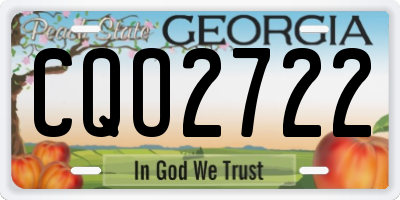 GA license plate CQO2722
