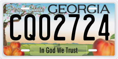 GA license plate CQO2724