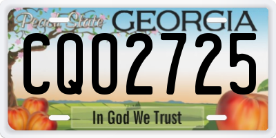 GA license plate CQO2725