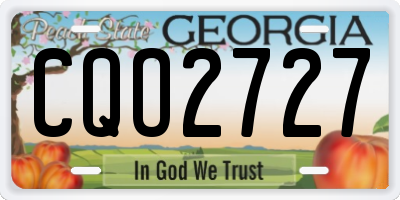 GA license plate CQO2727