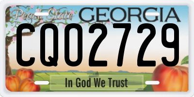 GA license plate CQO2729