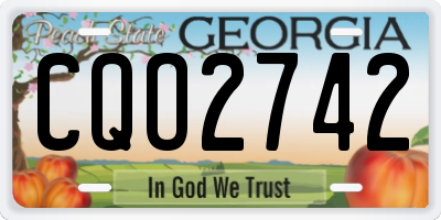 GA license plate CQO2742